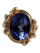 Ring Sapphire Sterling silver rose gold plated Vintage Jewlery vrc100rp